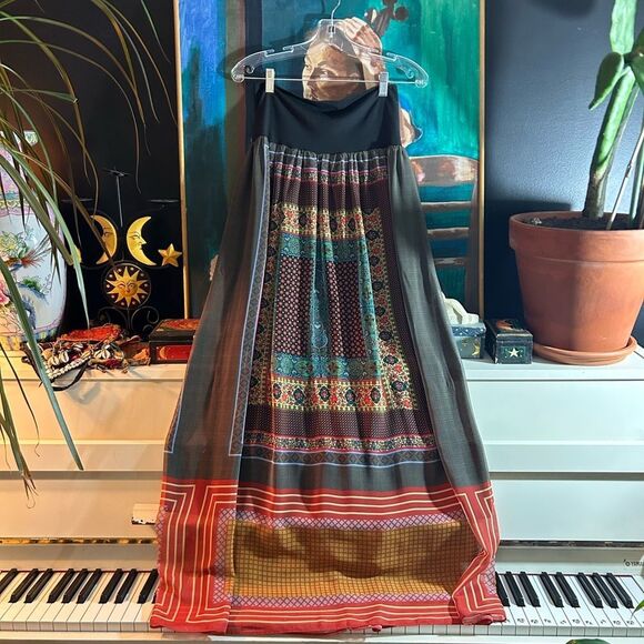 Anthropologie Dream Daily Colorful Patchwork A-Line Skirt Large - Picture 1 of 16